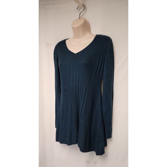 Apt 9 Hunter Green Long Sleeve knit Tunic V-Neck Sweater Size XS - Picture 3 of 6